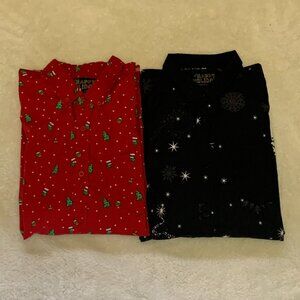 2 Urban Heritage Happy Holidays Casual Shirts Men Sz XL Christmas All Over Print